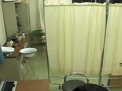 Jap in fishnets fingered during perverted medical exam